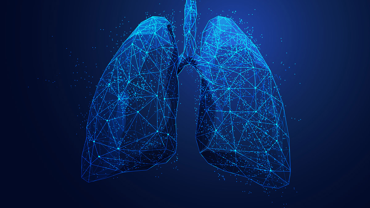 Blue abstract art of lungs
