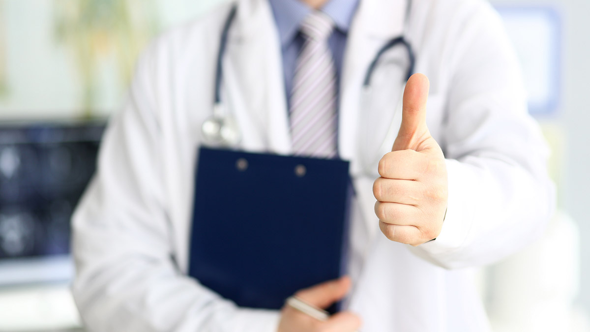 Doctor giving thumbs up